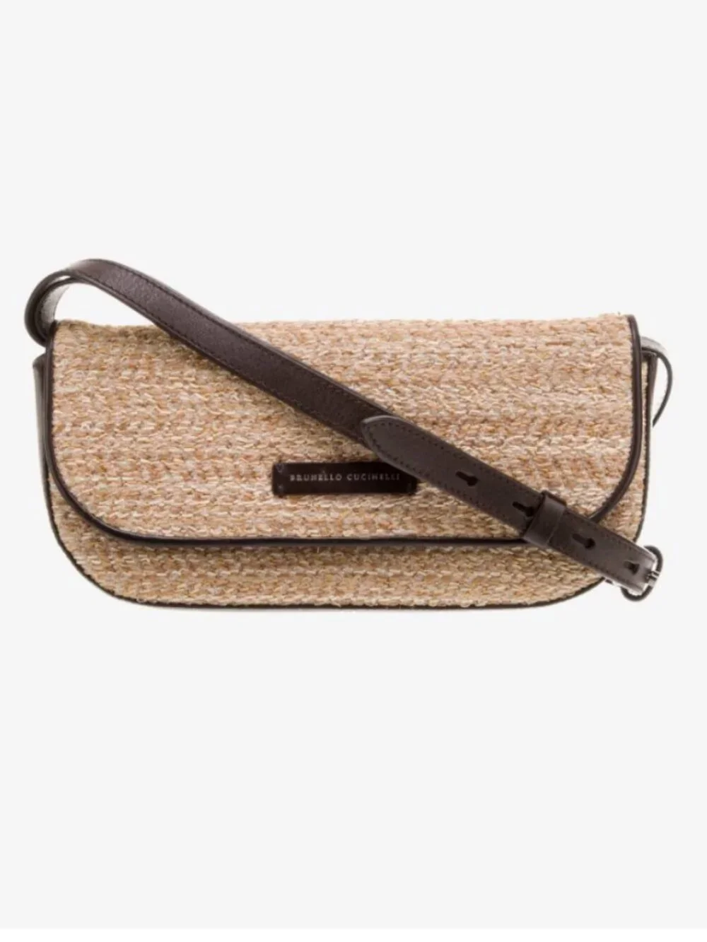 $1490 NEW Brunello Cucinelli Raffia Shoulder Bag